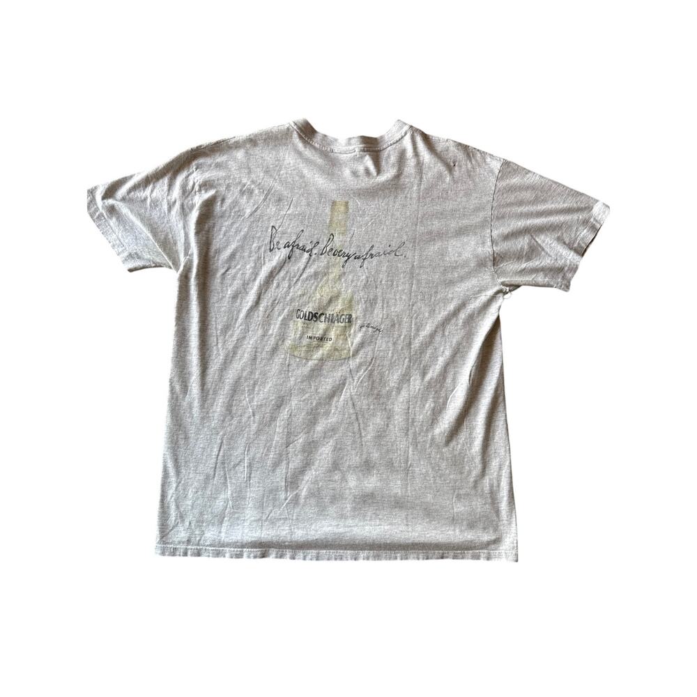 Vintage Goldschlager Single Stitched XL Spring Ford Heather Gray Alcohol Tee